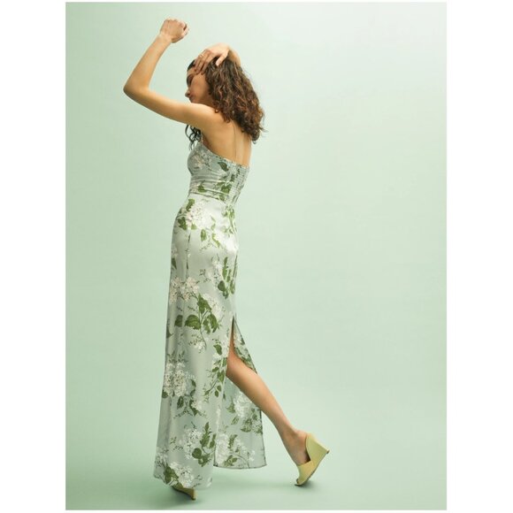 Reformation Frankie Silk Dress - Tea Garden - Picture 4 of 16